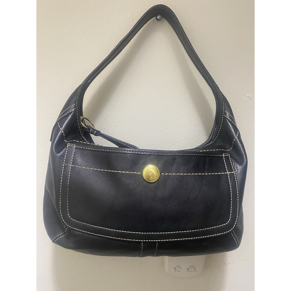 Coach Ergo Vintage 11283 Black Leather Hobo Shoulder Bag Gold Hardware Small